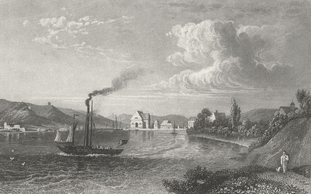 GERMANY. Ludwigshafen, lake Constance. Steam Boat 1830 old antique print